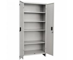 Armadio in lamiera tuttopiani 2 ante 5 ripiani 80x40xh175cm grigio estereno OS14