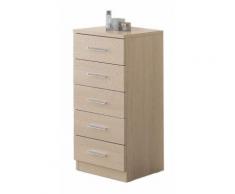 CASSETTIERA COLONNA 5 CASSETTI SINGOLA LEGNO LARICE TIRETTIERA TIRETTI SVUOTA TASCHE