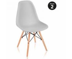 Pack 2 Sedie sala da pranzo Grigio con design nordico- McHaus