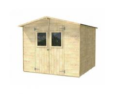 Casetta Box Capanno In Legno Per Attrezzi Con 2 Porte E Finestre 238x305x214cm