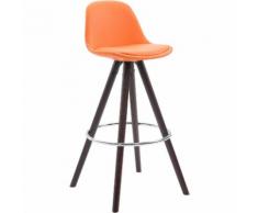 Sgabello Franklin ben imbottito, in similpelle, gambe rotonde color cappuccino, arancione CLP
