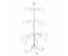 ALBERO DI NATALE 58X58X105,5CM IN METALLO BIANCO DECORAZIONE ADDOBBI ARREDO