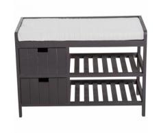 Homcom Panca Contenitore da Ingresso con Cassetti e Ripiani in Legno Grigio, 69x34x48cm