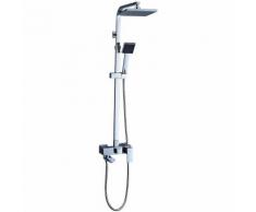 Set Doccia Completo Auralum : Colonna Doccia con Miscelatore, Doccetta a mano, Soffione grande con