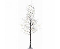 ABETE DI NATALE 48 LED 125CM MARRONE CON NEVE ADDOBBI ESTERNO ALBERO