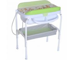 Homcom Fasciatoio con Vaschetta Pieghevole per Neonati Verde 81x53x102cm