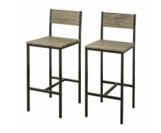 SoBuy 2 x Sedie metallo da bar Sgabelli cucina mobili da balcone con poggiapied,FST53X2