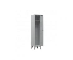 Armadio spogliatoio in metallo, 1 vano e 1 ripiano, Mis. 300 L x 500 P x 1800 H mm, serratura a