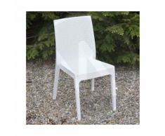 Sedia Rattan Bistro bianco senza braccioli