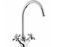 Rubinetto monoforo lavabo con bocca girevole bugnatese old800 039 | Bronzo
