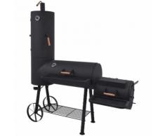 Barbecue a Carbonella con Ripiano Inferiore Nero XXL