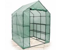 Serra da Giardino per Piante Con Struttura in Metallo 8 Ripiani Telo 143 x 195cm