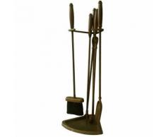 Set attrezzi per camino in ottone brunito art.2049