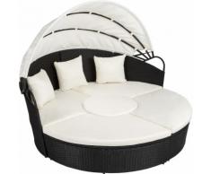 divano prendisole in alluminio e rattan nero