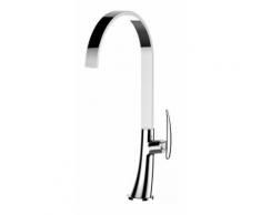 Rubinetto miscelatore lavello fontana cucina monocomando VIZIO canna piatta alta design elegante a U