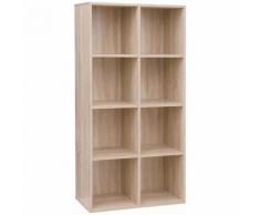 Libreria a 8 Cubi, Scaffale in Legno a Ripiani, Armadio Guardaroba Autoportante per Ufficio e Casa,
