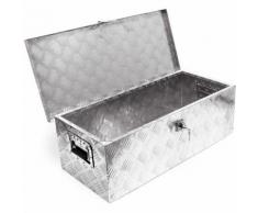 Baule in alluminio portattrezzi Cassa Box per attrezzi utensili 76x32x24,5cm
