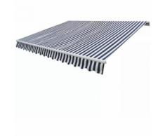 Tenda da Sole Pieghevole 400 cm Blu Marino e Bianco