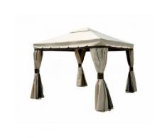 Gazebo tenda Mt 3x3 da giardino, piscina, in alluminio con teli richiudibili, camino antivento