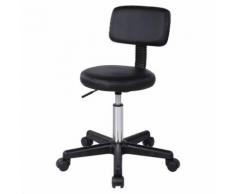 Sgabello da Bar Industriale Sedia Girevole Sgabello con Sedile Imbottito, Schienale Nero LJB82B