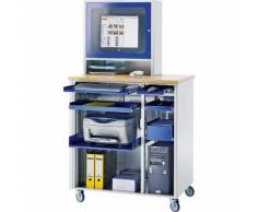 Stazione di lavoro per PC ,alt. x largh. x prof. 1820 x 1030 x 660 mm con vano per monitor, mobile RAU