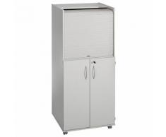 Armadio per computer con serranda in plastica, mobile su rotelle ,variante Premium, alt. x largh. x prof. 1660 x 725 x 642 mm office akktiv
