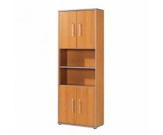 CLEARLINE - Armadio combinato ,5 ripiani, 2 scomparti aperti, 4 ante a battente