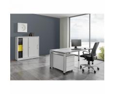 Ufficio completo ARCOS ,scrivania, armadio con ante scorrevoli, cassettiera con rotelle con 3 cassetti mauser