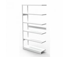 Scaffale a innesto per ufficio, senza parete posteriore ,altezza scaffale 1900 mm