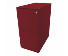Cassettiera con rotelle Note™, con 2 supporti per cartelle sospese ,alt. x largh. 652 x 300 mm, con parte superiore BISLEY