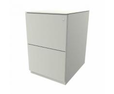 Cassettiera con rotelle Note™, con 2 supporti per cartelle sospese ,alt. x largh. 652 x 420 mm, con parte superiore BISLEY