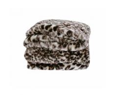 BLACK LEOPARD THROW PLAID CASHMERE