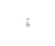 Ideal Lux Lampadario id-clown sp8 g9 vetro cromato artigianale moderno goccia interno