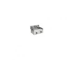 GAM International Friggitrice elettrica Vasca Doppia 9 + 9 Litri con Rubinetto