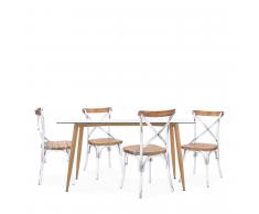 SuperStudio 4 Sedie BISTRÓ Vintage + 1 Tavolo da Pranzo GLASSANE