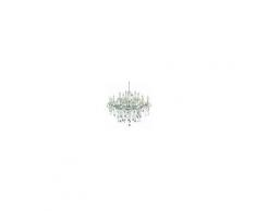 Ideal Lux Lampadario id-florian sp18 cromo nero e14 classico vetro cristallo molato gocce