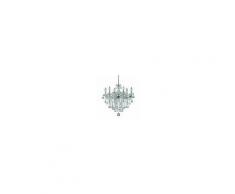 Ideal Lux Lampadario id-florian sp6 cromo nero e14 classico vetro cristallo molato gocce