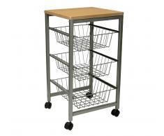 CARRELLO DA CUCINA 3 CESTI