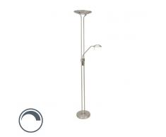 Steinhauer Lampada da terra moderna acciaio con lampada da lettura a LED dimmerabile - OLET 2.1