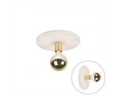 QAZQA Plafoniera chic ottone e marmo - DISQUE