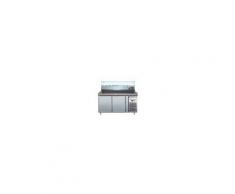 FORCAR Banco Pizza Refrigerato PZ2600TN38 2 Porte con Vetrina da 5 Vaschette GN 1/3 + 1