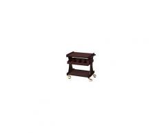 forcar Colore noce CARRELLI DI SERVIZIO IN LEGNO DUE PIANI CON PORTAPOSATE - MOD. CL2590 - Struttura in legno multistrato di betulla - Spalliere portanti monocorpo - Piani in laminato antiacido con cornice in legno massello - Cassetta portaposate a 6 scom