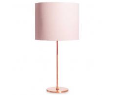 Maisons du Monde Lampada in metallo ramato con abat-jour rosa QUEENS