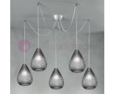 Due P Illuminazione Goccia Lampada A Sospensione A 5 Luci In Vetro Design Moderno