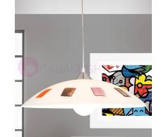 Lam Export Pennelli Lampada Sospensione Vetro Decorato Design Moderno