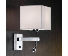 Antealuce Thor Applique Design Con Paralume Quadrato E Luce Di Lettura Led