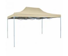 vidaXL Gazebo ad Apertura Automatica 3x4,5 m Bianco Panna