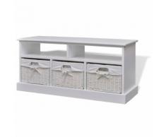 vidaXL Panca Con Cassetti Stoccaggio Aarau Bianco