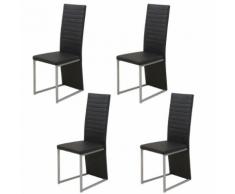 vidaXL 4 Pz Sedie per Sala da Pranzo Nere
