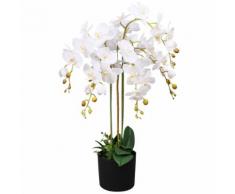 vidaXL Orchidea Artificiale con Vaso 75 cm Bianca